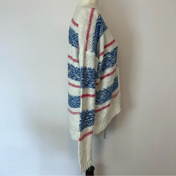 Vintage Abercrombie & Fitch Striped Blue, Pink and White Women's Sweater Size S - Picture 2 of 10